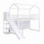 Lit mezzanine en bois avec glissade, tablettes de rangement et lumière-979544000