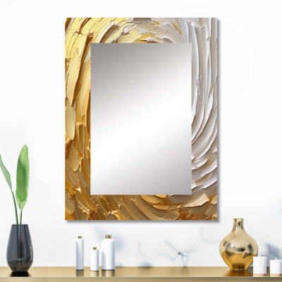 Tourbillons enchanteurs or et crème I - Miroir mural moderne doré