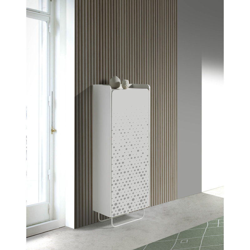11 Pair Shoe Storage Cabinet, White/Grey