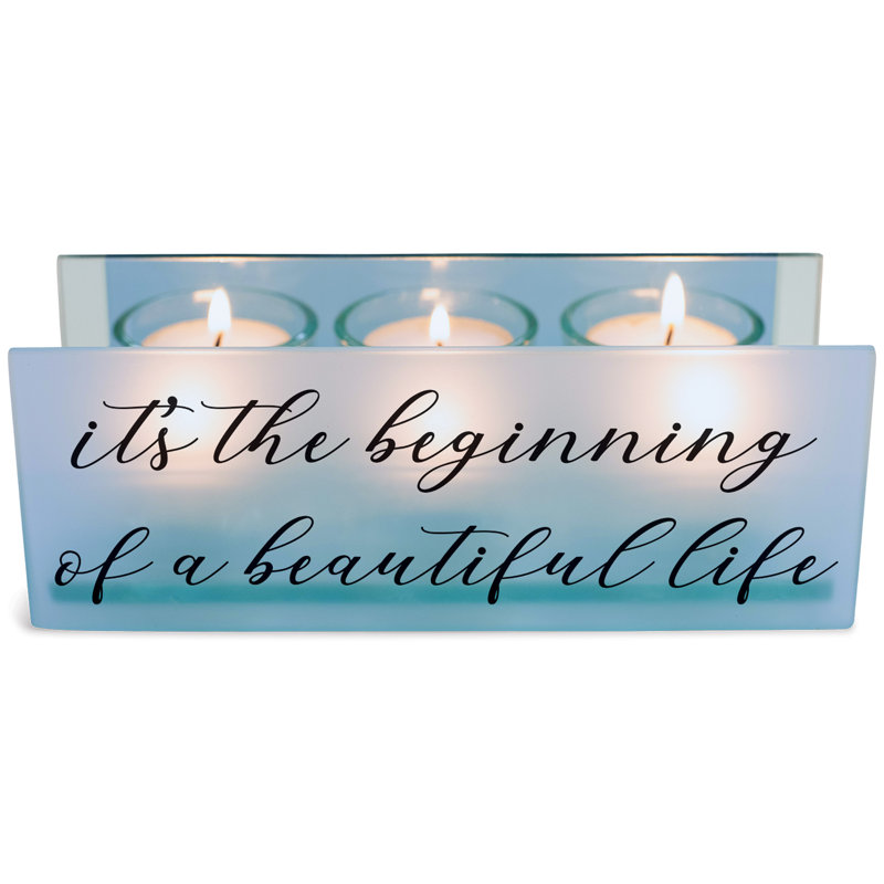 2.5'' H Glass Tabletop Tealight Holder with Candle Included