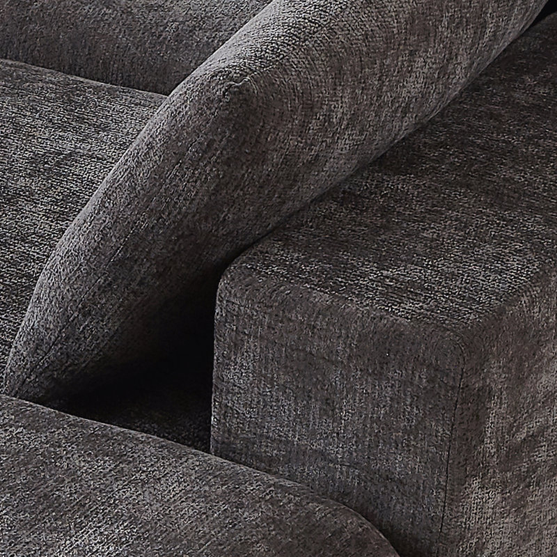 Canapé moderne en nuage de chenille, librement combinable, confortable pour s'asseoir, Chenille grise foncée