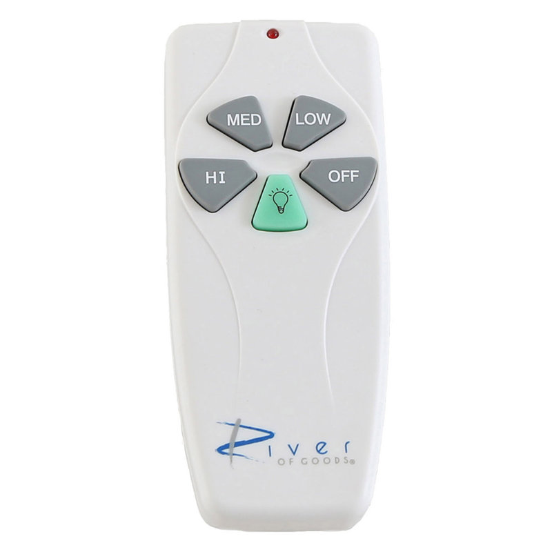White 5-Inch Ceiling Fan Remote Control with Receiver Kit
