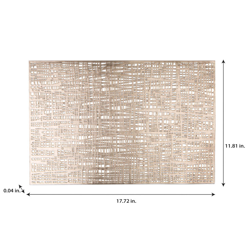 Vinyl Abstract Rectangle Placemat, Gold