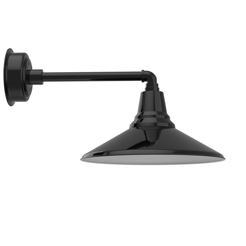 Luminaire de grange d’extérieur, Noir, H 10,32 po x l 16 po x P 24,25 po