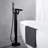 Bathroom Floor Mount Tub Filler With Waterfall Spout And Movable Hand Shower - Rustproof Faucet Mounted In Matte Black Rust Fixture-127299648