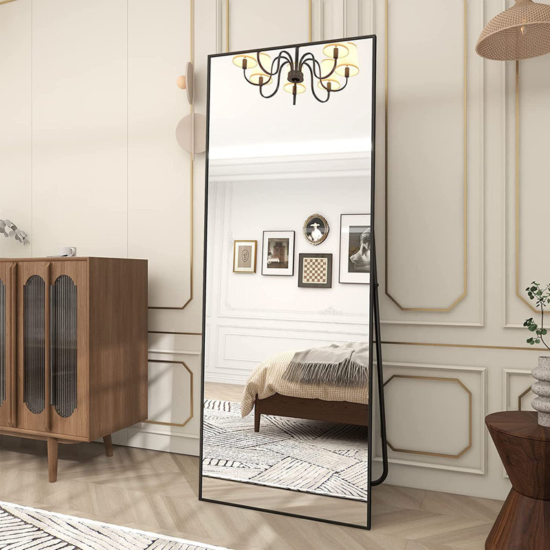 Miroir de plancher pleine longueur FL, Noir, 65 po x 22 po