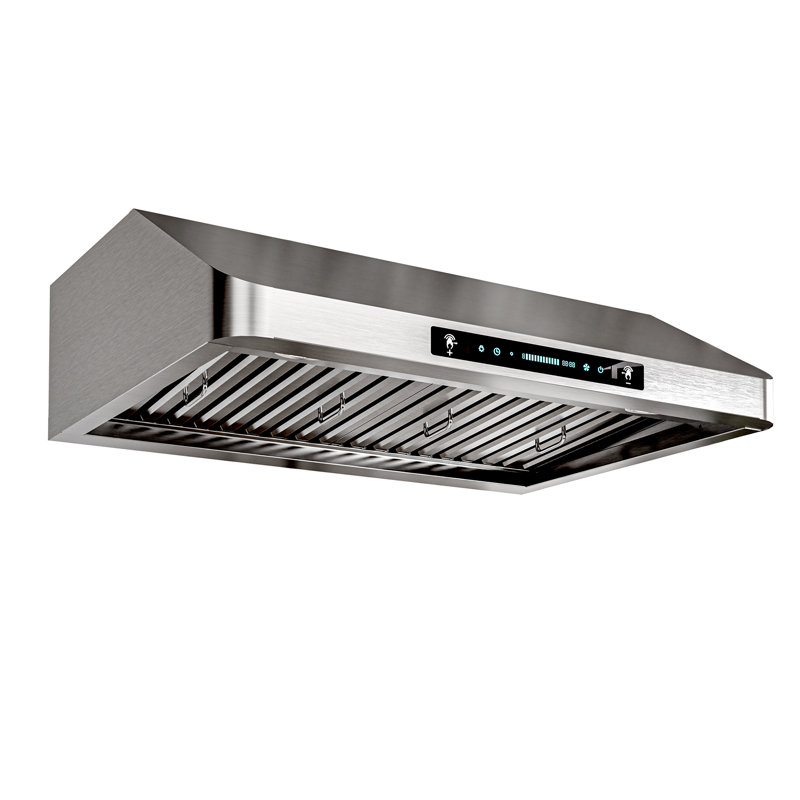 30" 900 CFM Ducted Under Cabinet Range Hood Stainless Steel Quiet 4 Speed Gesture Remote and Touch Panel Control with LED Lights