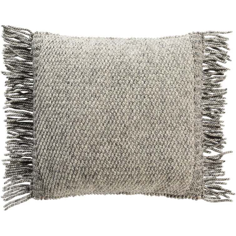 Pillow Covers 18X18 Set of 2 Beige Throw Pillow Covers with Fringe