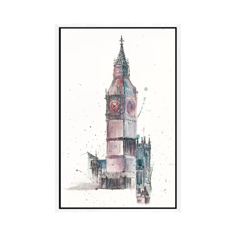 View Of Eiffel IV by Melissa Wang - Gallery-Wrapped Canvas Giclée on Canvas, 66.04 cm H x 45.72 cm W, White Framed