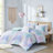 Tie Dye Duvet Cover With Watercolor Pattern For Twin Bed