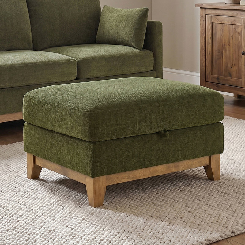 Repose-pieds avec rangement 30,71 po, Vert mousse