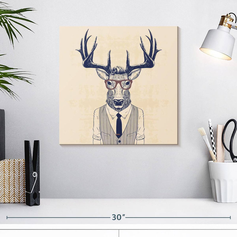 Crowle Nerdy Deer, H 16 po x l 16 po