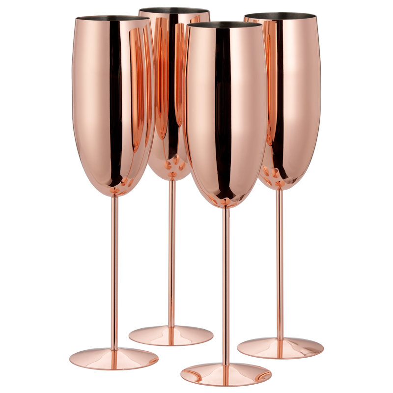 Vindas 285ml Stainless Steel Flute Set, Rose Gold