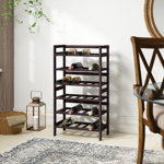 Trudie Floor Wine Bottle Rack in Antique Walnut