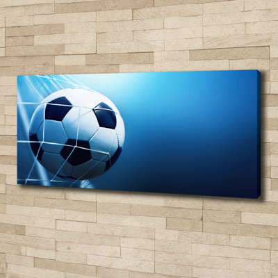Ball In The Goal - No Frame Print on Canvas