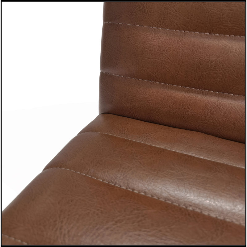 Chaises de salle à manger rembourrées avec pieds en caoutchouc (ensemble de 2), Brun / cognac
