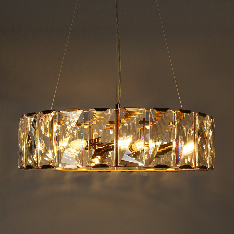 Beatriz 6 - Light Dimmable Gold Crystal Chandelier