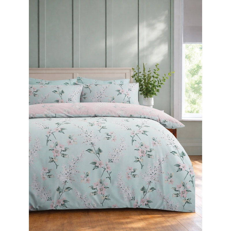 Wild Meadow Floral Duvet Cover Set Easy Care Bedding, Super King Duvet Cover + 2 Pillowcases, White Floral