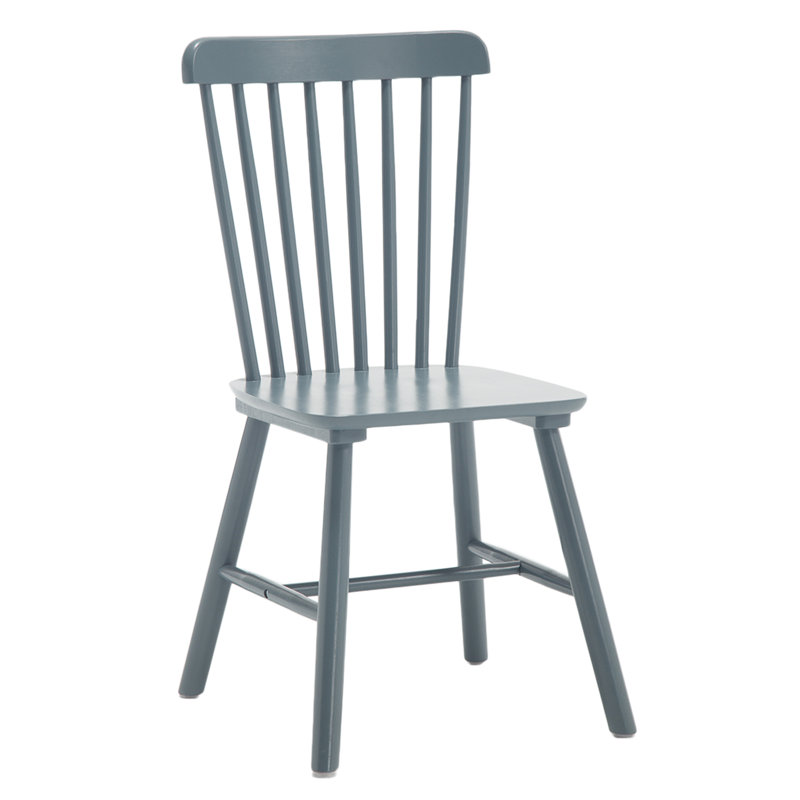 Candance Solid Wood Windsor Back Side Chair, Gray