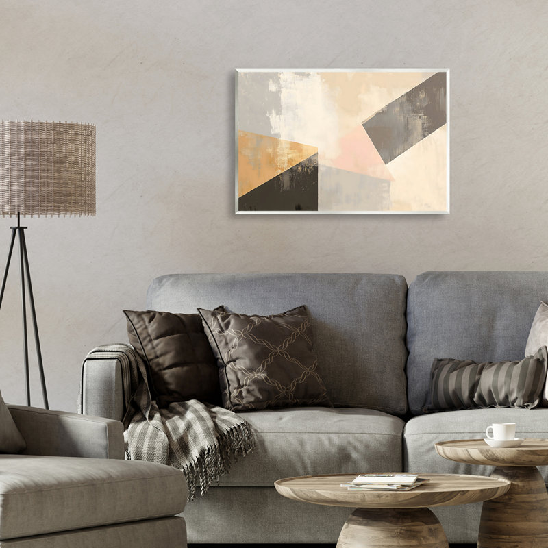 Plaque murale Distinct Shapes Neutrals, design par Franklyn Gregory, H 13 po x l 19 po