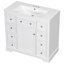 Meuble-lavabo simple autoportant de 36 po avec plateau en céramique Mikala