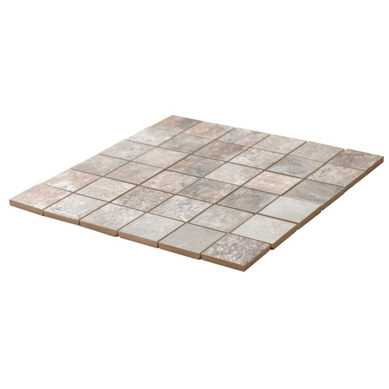 Wells Stone 2" x 2" Porcelain Mosaic Wall and Floor Tile, Multi Brown