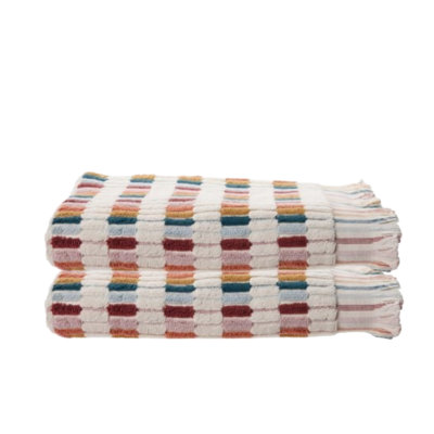 Home Shaggy Ribbed 100% Cotton Soft Luxury Absorbent Bath Towels (2 Pack) 