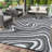 5' x 8' Outdoor Reversible Rug, Waterproof Plastic Straw Construction, UV-Resistant with Portable Carry Bag, Modern Abstract Design for Patio, Deck, or RV Camping-1493259509-1493259505