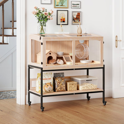Habitat mobile 39 po en bois avec cage de rangement