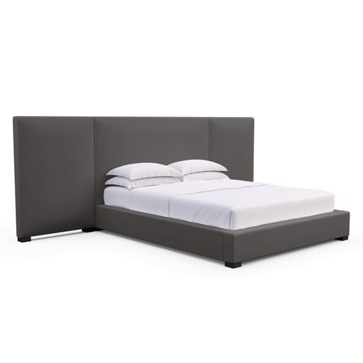 Upholstered Bed, Vintage Leather Blanc, King, Weathered