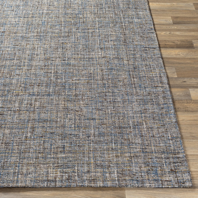 Hand Loomed Wool Geometric Area Rug, Rectangle 5' x 7'6"