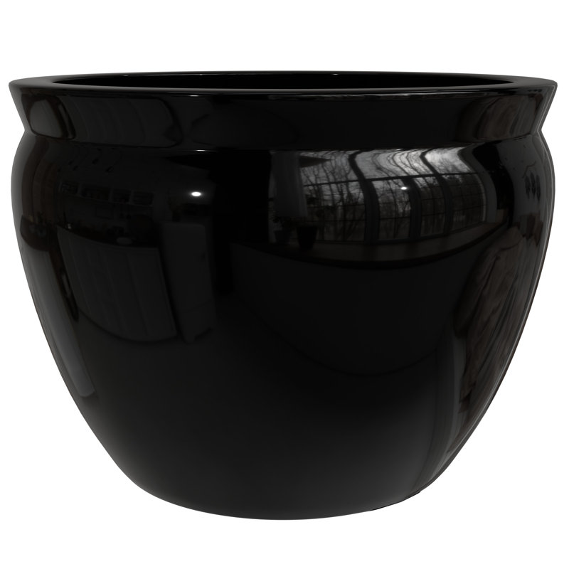 Pot à fleurs Traditional, H 12 po x l 16 po x P 16 po, Noir