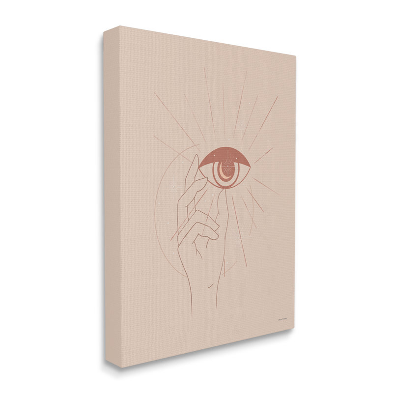 Symbole des rayons solaires bruns à la main, Plaque murale, L 16 po x H 16 po