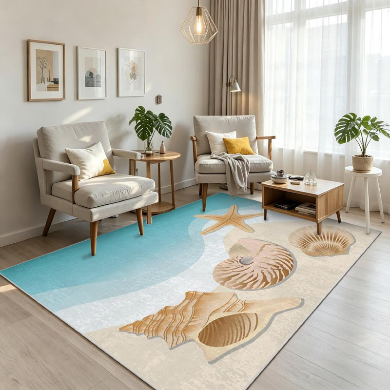 Tapis d'intérieur transparent Sea Star, Rectangle 71 po x 98 po
