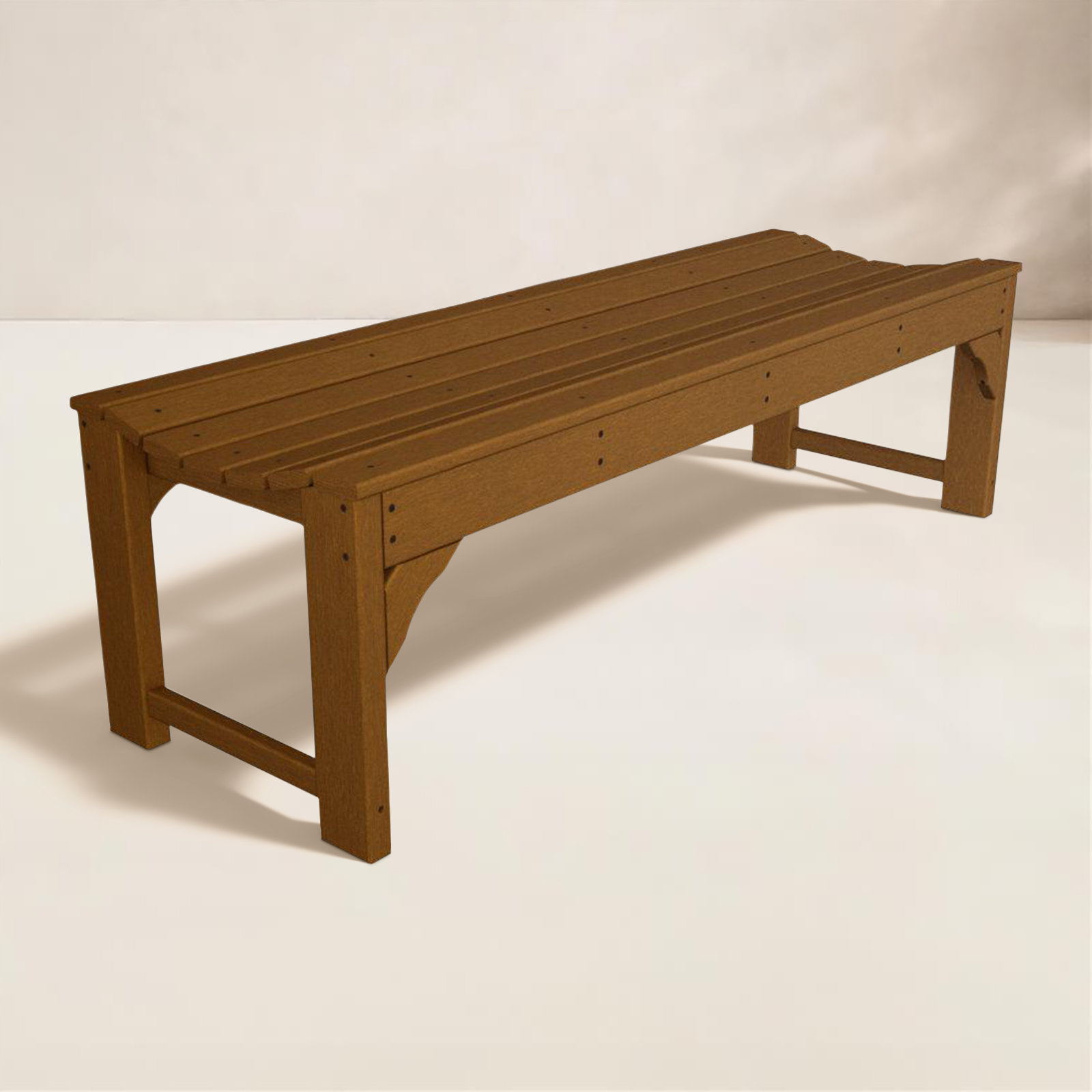 POLYWOOD® Traditional Garden 60" Picnic Bench, Dark Teak, 60"