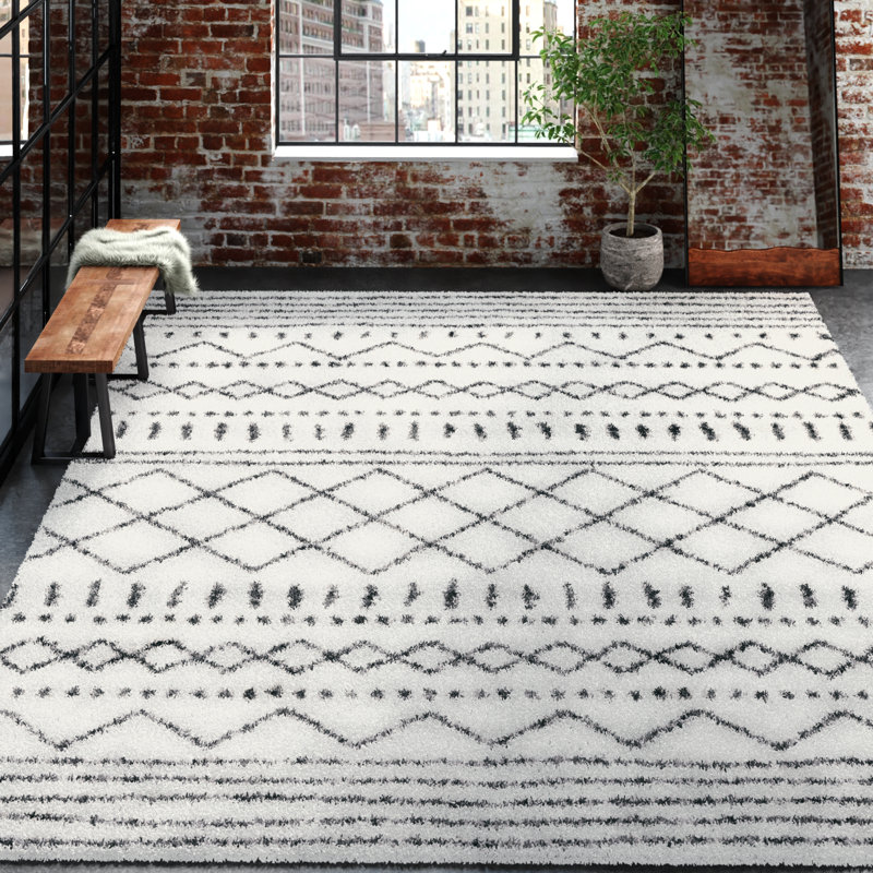 Develin Performance Chevron Rug, Runner 2'3" x 10', Slate Blue/Ivory