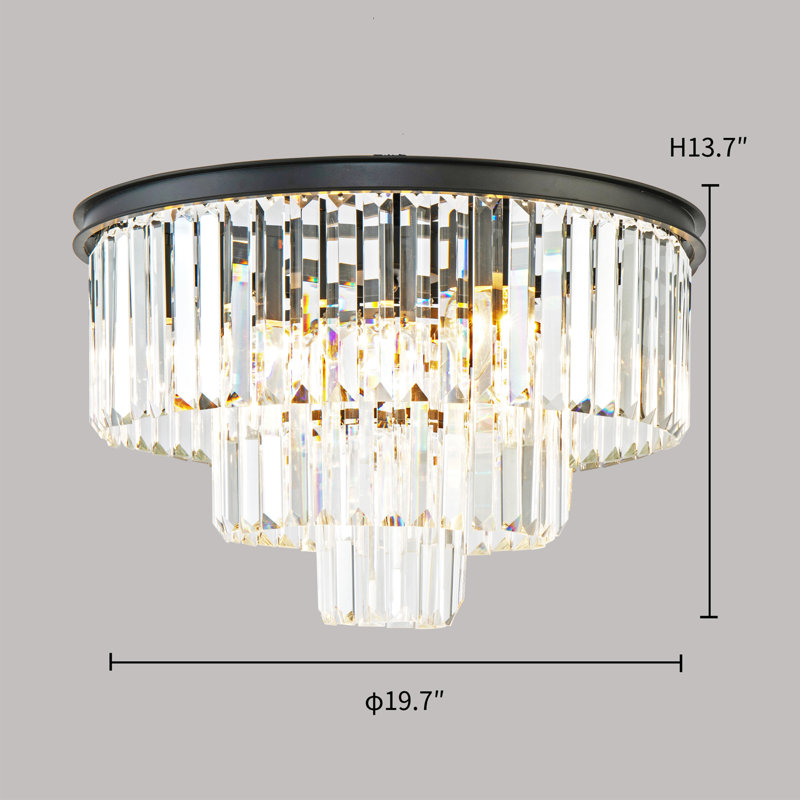 Mercer41 Lizette 6-Light Crystal Chandelier Flush Mount Lighting ...