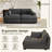 Bentura Oversized Upholstered Gray Corduroy Sleeper Sofa Bed Lounge Modular Sofa with Armrests & Throw Pillows-1100136910
