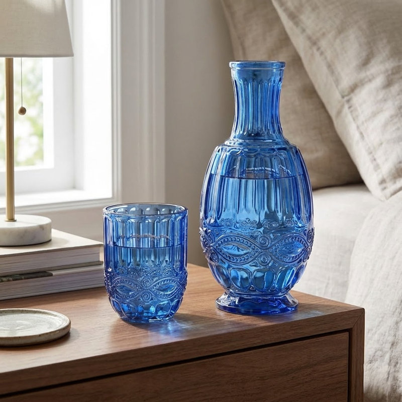 2-Piece Carafe and Cup Set, Blue