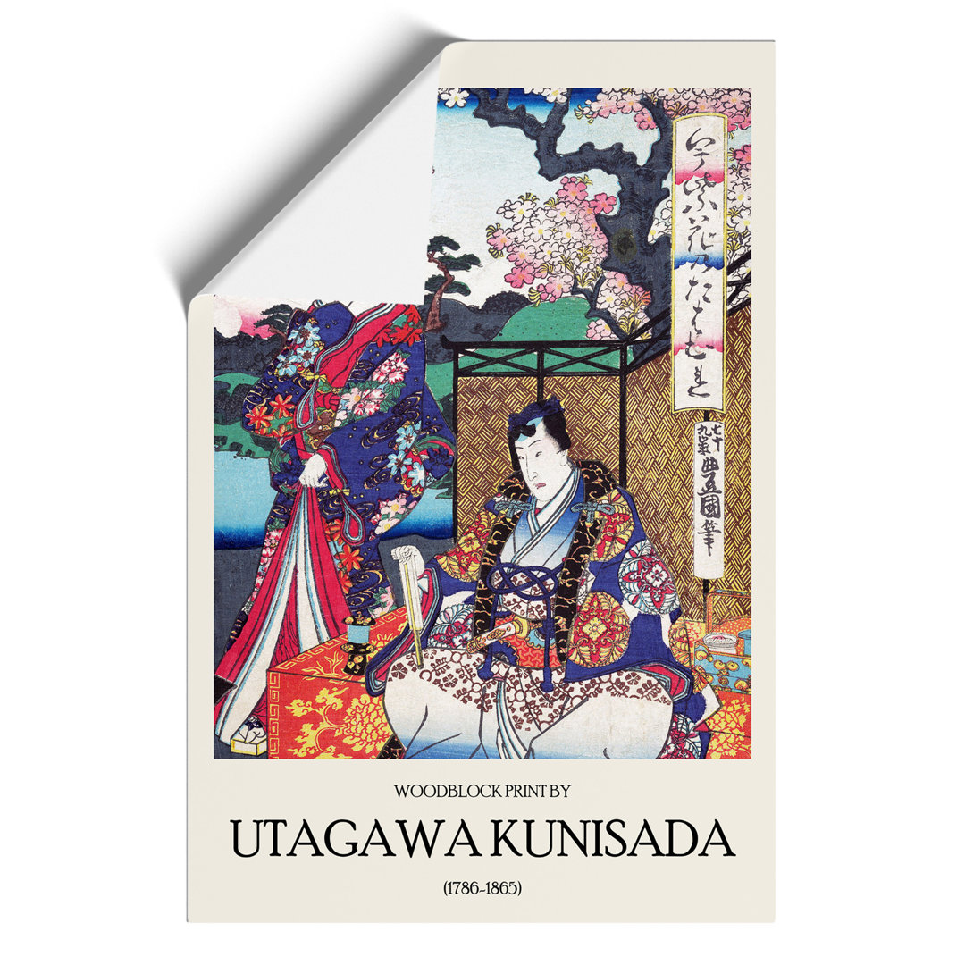 Beneath the Cherry Tree Print by Utagawa Kunisada - Frameless Print
