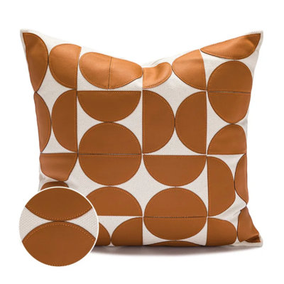  Geometric Faux Leather Pillow Cover