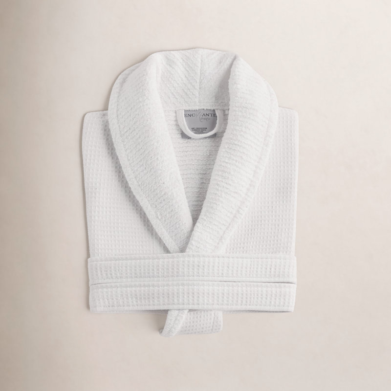 Peignoir mi-mollet avec poches Brandy, Blanc
