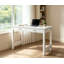 Bureau d'ordinateur robuste en bois avec tiroirs et fini lustré