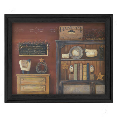 Count Your Blessings Framed Wall Art for Living Room, Home Wall Decor by Pam Britton, Black Frame