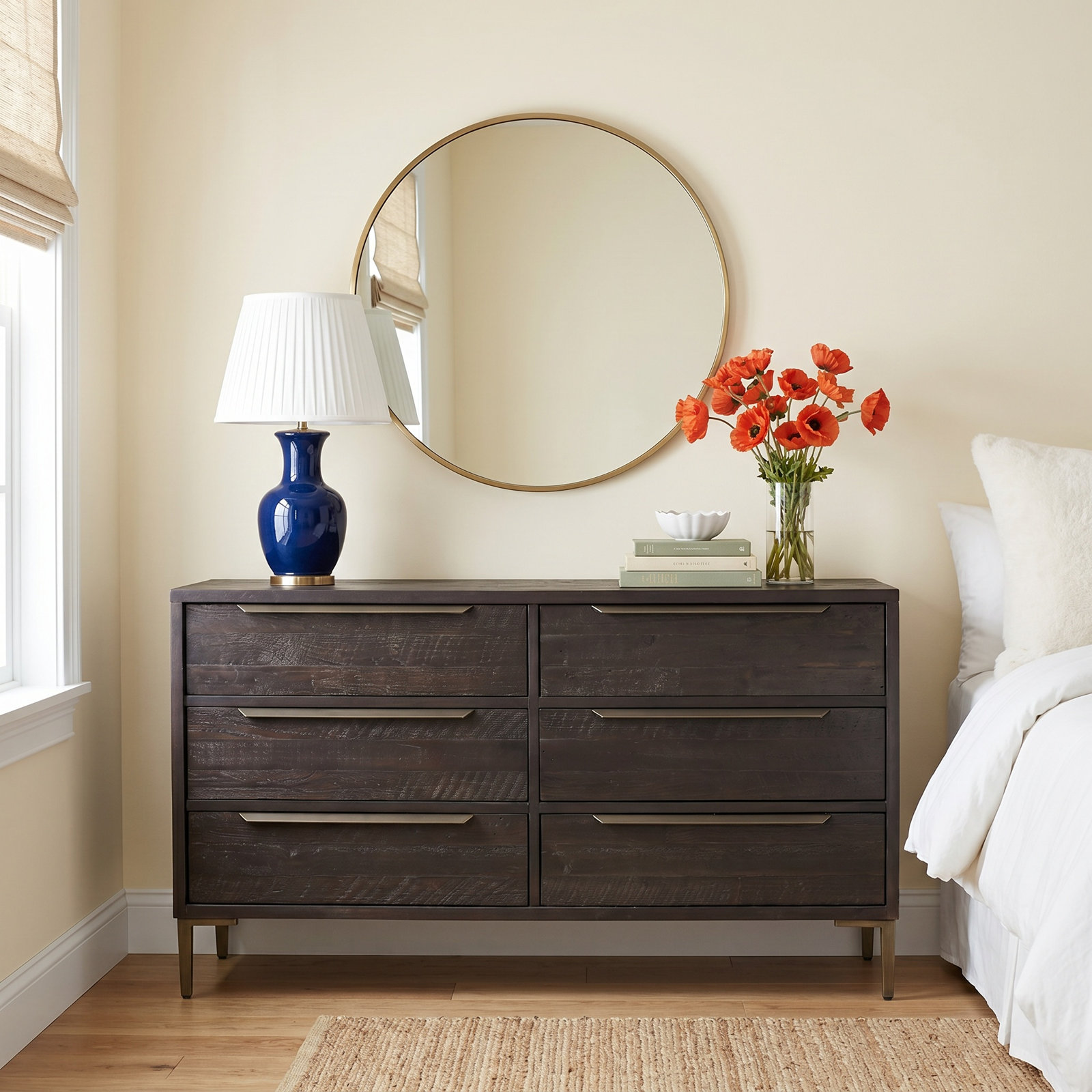 6 - Drawer Double Dresser, Black