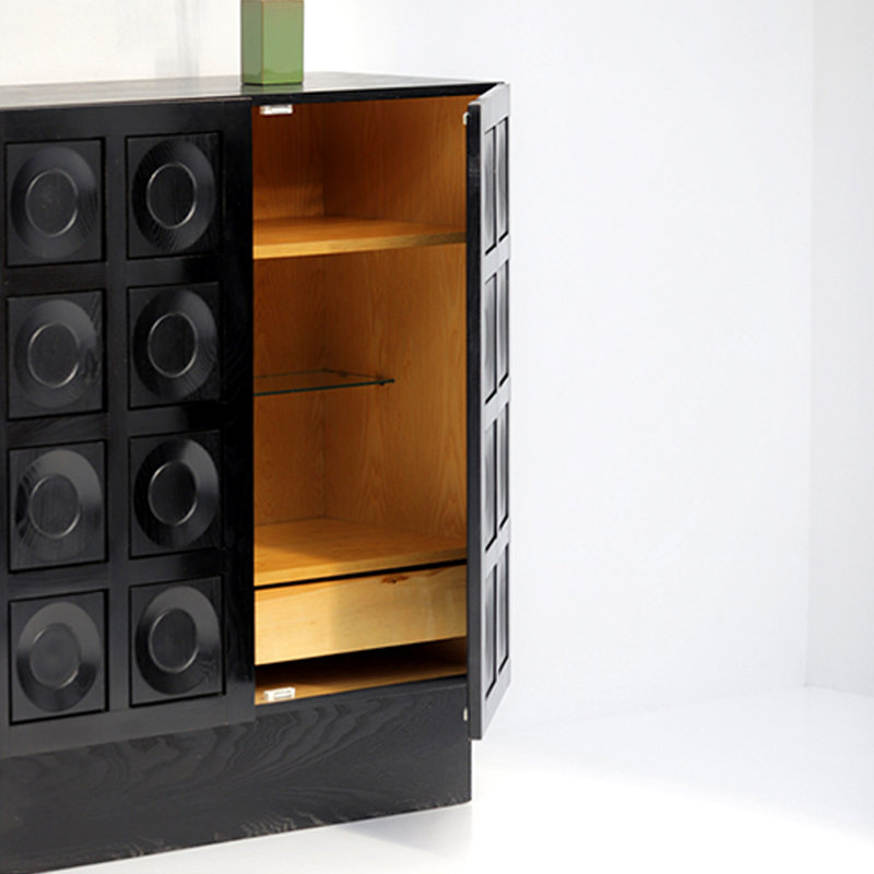 Black Solid Wood Sideboard