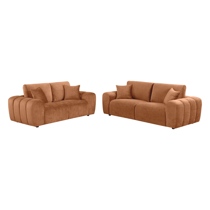 Ensemble de canapé rembourré 2 pièces Storie Burnt Orange