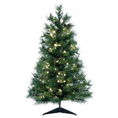 3' H Lighted Artificial Pine Christmas Tree
