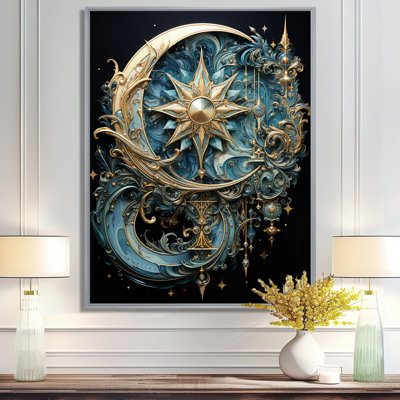 Johnaven Symbols Crescent Moon And Stars - Symbols Canvas Print Wall Art