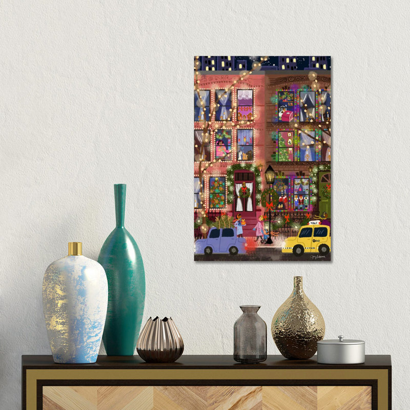 Christmas Townhouse_1PC6, H 18 po x l 12 po, Sans cadre, toile